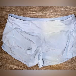 lululemon size 6 light blue speed up 2.5 shorts